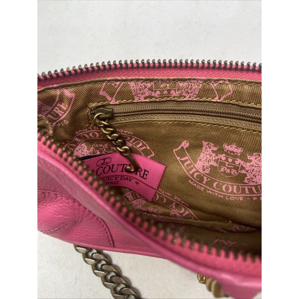 Juicy Couture Pink Genuine Leather Baguette / Mini Bag - Picture 12 of 16